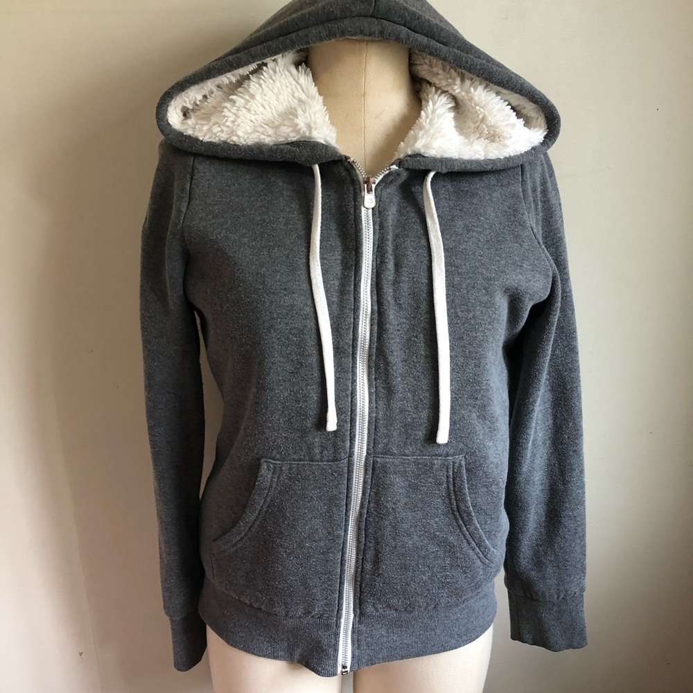Bluenotes Sherpa lined grey hoodie